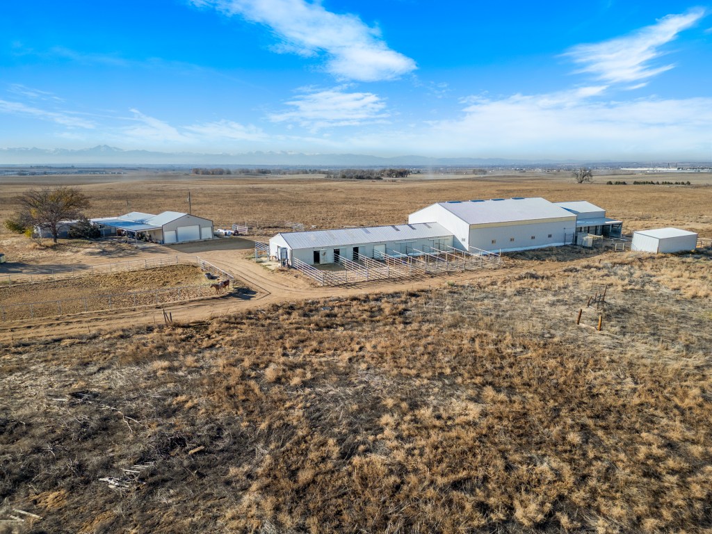 Aerial of Horse Barn and Turnout/Outdoor Arena